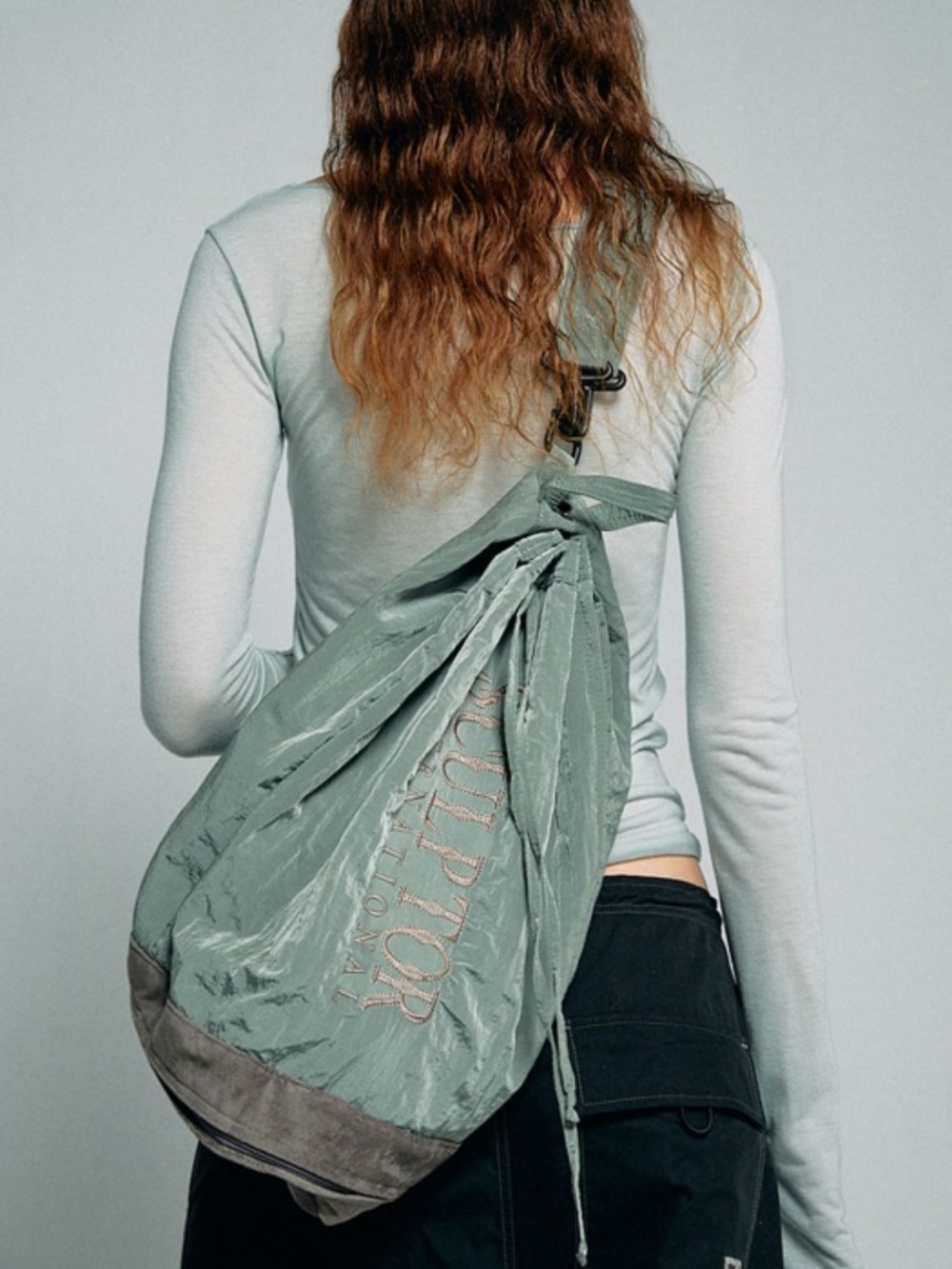 Sculptor Two Way Bucket Messenger Bag Sage